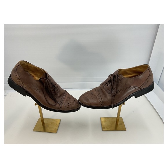 Sandro Brown Leather Wingtip Dress Shoes Size M - Picture 2 of 8